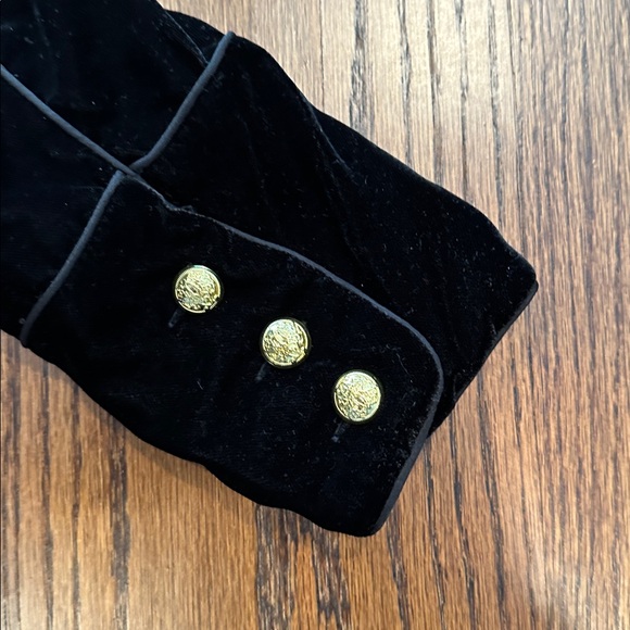 Carolina Belle Black Velvet Jacket with Gold Accents Sz XsBOGO 🖤 - Picture 2 of 4
